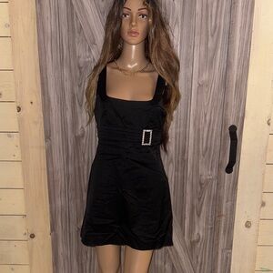 bebe Black Mini Dress with Belt Detail